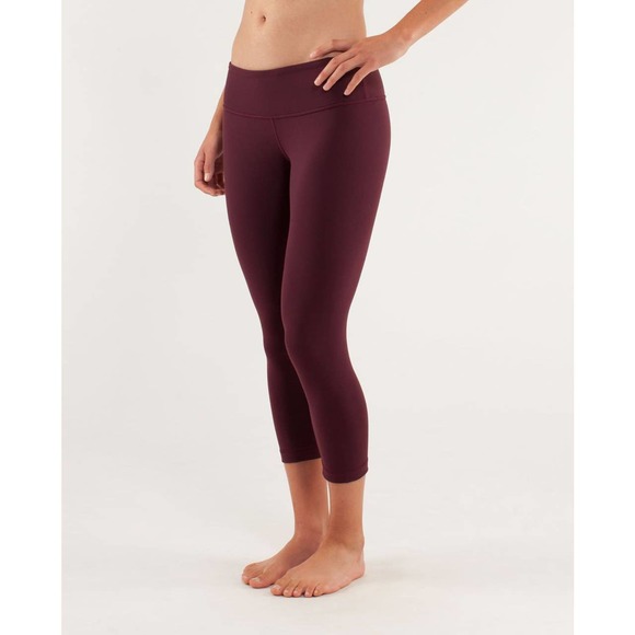 lululemon athletica Pants - Lululemon Wunder Under Crop Leggings Bordeaux Sz. 10